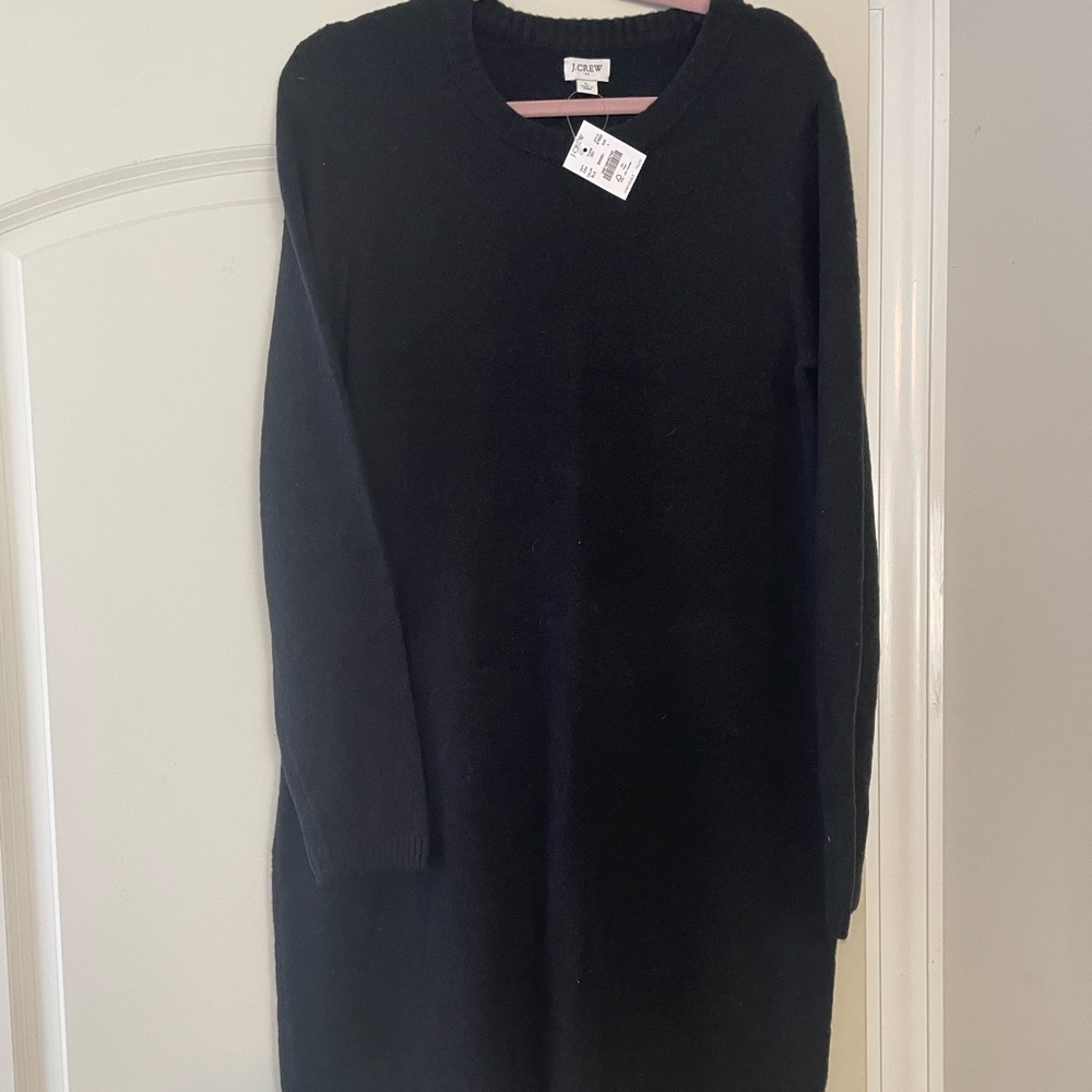 J. Crew NEW black sweater dress Large